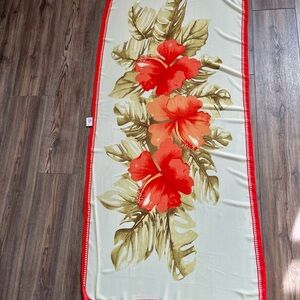 Floral  with Red and Green Design scarf 25/56 inches